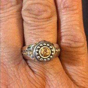 Brighton sterling ring w light tan stones
